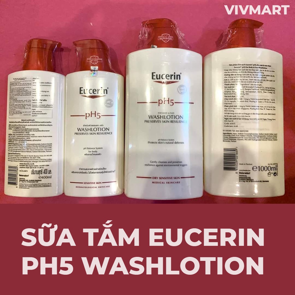 ✅ EUCERIN SỮA TẮM PH5 WASHLOTION DÀNH CHO DA KHÔ NHẠY CẢM