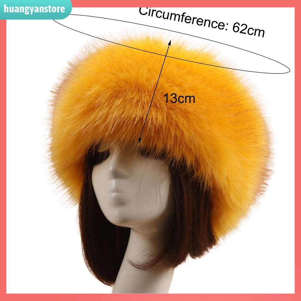 HY| Mũ Hở Chóp Bằng Lông Giả Màu Sắc Trơn Thời Trang Dành Cho Nữ