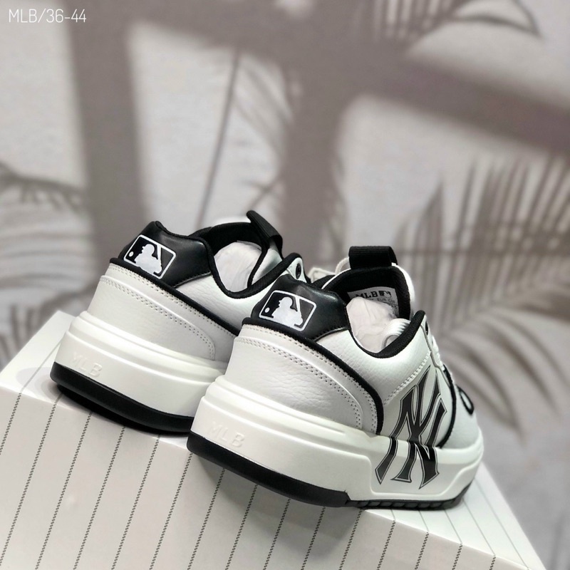 Giày Sneaker MLB Chunky, Giày Thể Thao MLB Trắng Phối Đen Siêu Đẹp Full Box Bill Tặng Tất