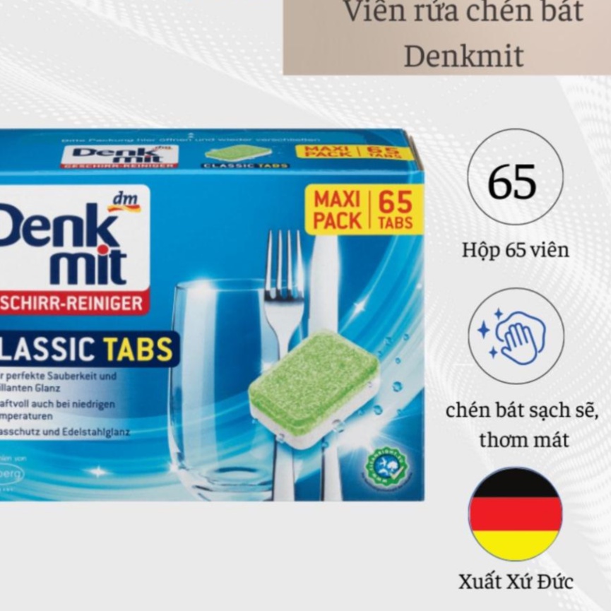 Viên Rửa Chén Bát Denkmit Hộp 65 Viên Nhập Khẩu Đức
