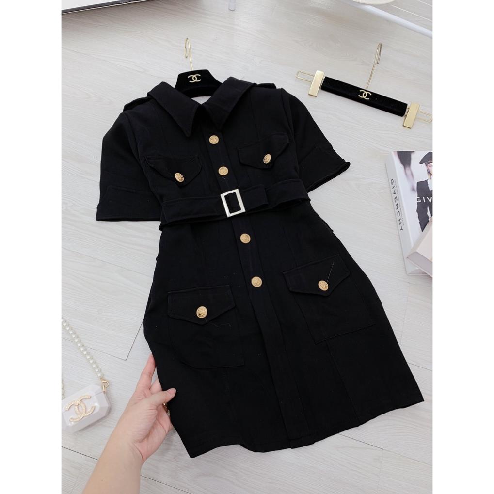 VÁY SƠ MI CỔ VEST KÈM THĂT EO SIÊU ĐẸP