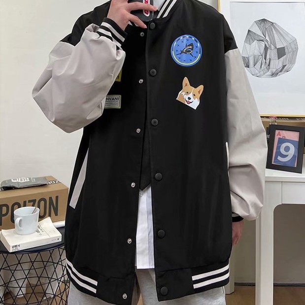 Áo khoác bóng chày thêu chữ thời trang cho nam new in hoa áo dài tay khoác ifashion Hàn Quốc Thêu thùa top jacket