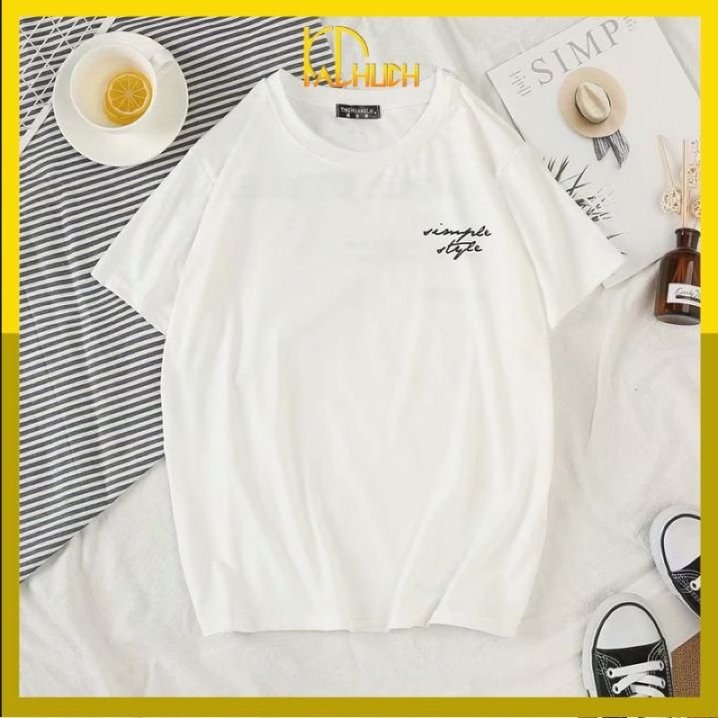 Áo thun tay lỡ nam nữ in simple style vải thun cotton hangg bao đẹp