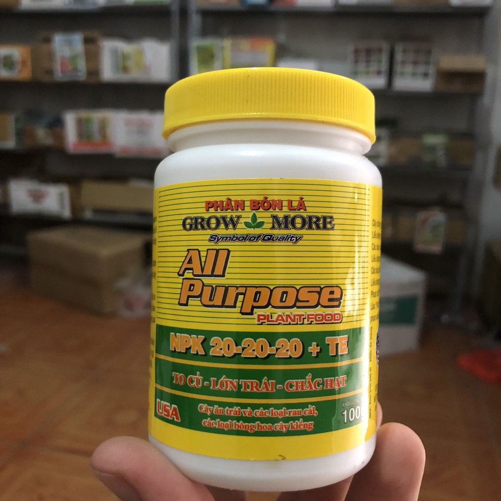 Phân Grow More 100g, NPK 20-20-20+TE: phát triển cành lá, nuôi hoa, dùng cho hoa lan, bonsai longf1