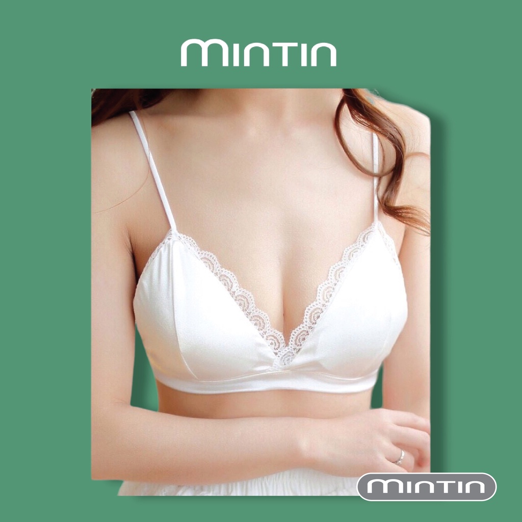 Áo Bra Phi Bóng Phối Ren - Áo Bra Nữ Chất Vải Satin Bóng Mịn Phối Ren Quyến Rũ [MinTin]