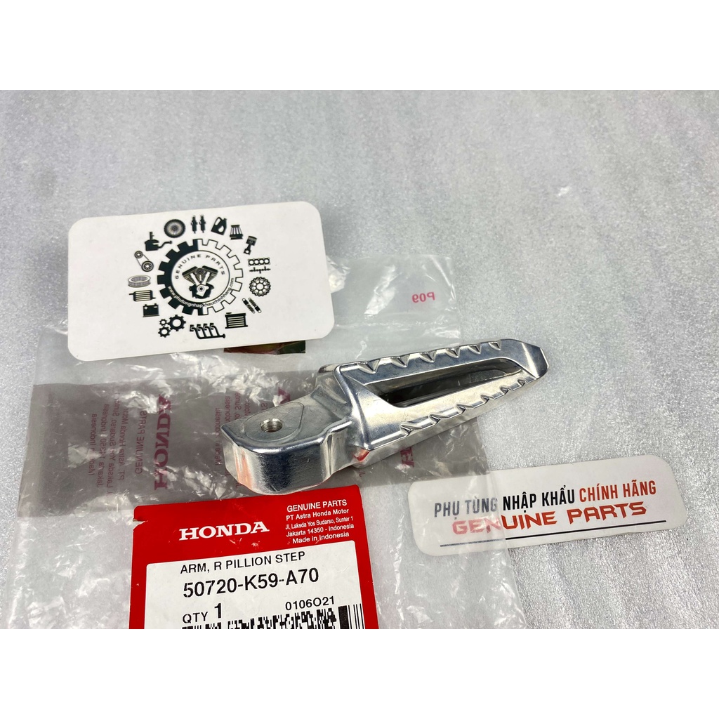Cục nhôm gác chân sau Vario Click 2018 2021 chính hãng Honda Indo 50720K59A70 / 50730K59A70