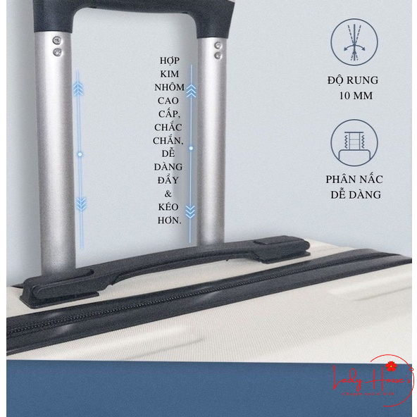 Vali Du Lịch Tay Kéo In Hình Cute Chất Liệu Nhựa Nhám PC+ABS Siêu Bền Hàng Sẵn Kho Đủ Size 20/24/26 inch