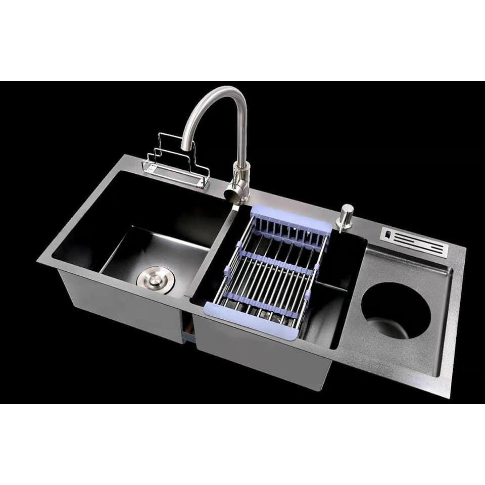 ComBo Chậu Rửa Chén Bát  INOX SUS 304 100x48 + Vòi INOX SUS 304 Nóng Lạnh