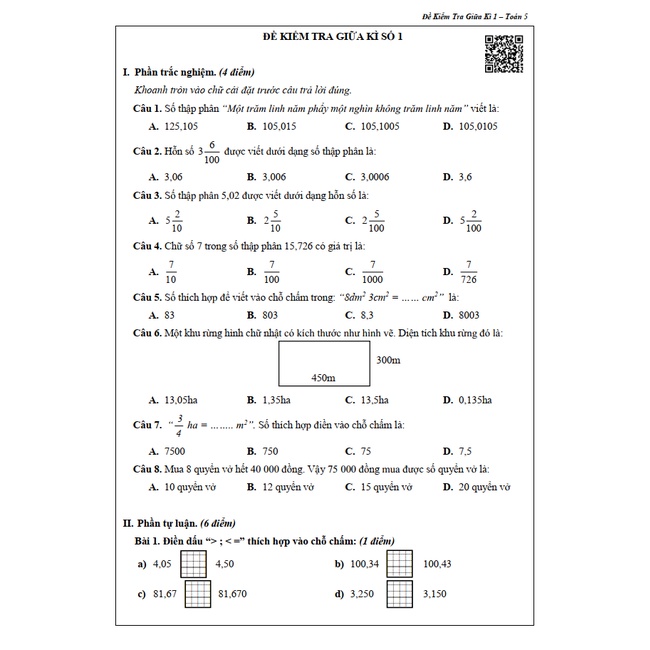 Sách - Combo Đề Kiểm Tra Toán và Tiếng Việt 5 - Học Kì 1 (2 cuốn)
