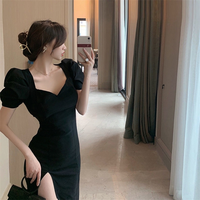 Đầm Maxi Ôm Dáng Xẻ Tà Bên Hông Phong Cách Hàn Quốc Hiện Đại Cho Nữ Dự Tiệc Cưới đầm thun co giãn đầm ôm body  đầm đi chơi nước ngoài