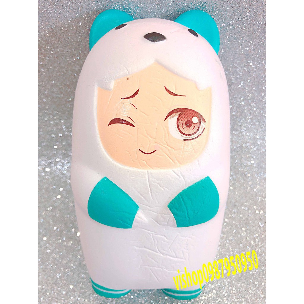 [RẺ VÔ ĐỊCH] SQUISHY CẬU BÉ TRẮNG NHÁY MẮT ĐÁNG YÊU MẶC ÁO KHOÁC GẤU SIÊU DỄ THƯƠNG BÁN LỖ-SQUISHY GIÁ RẺ