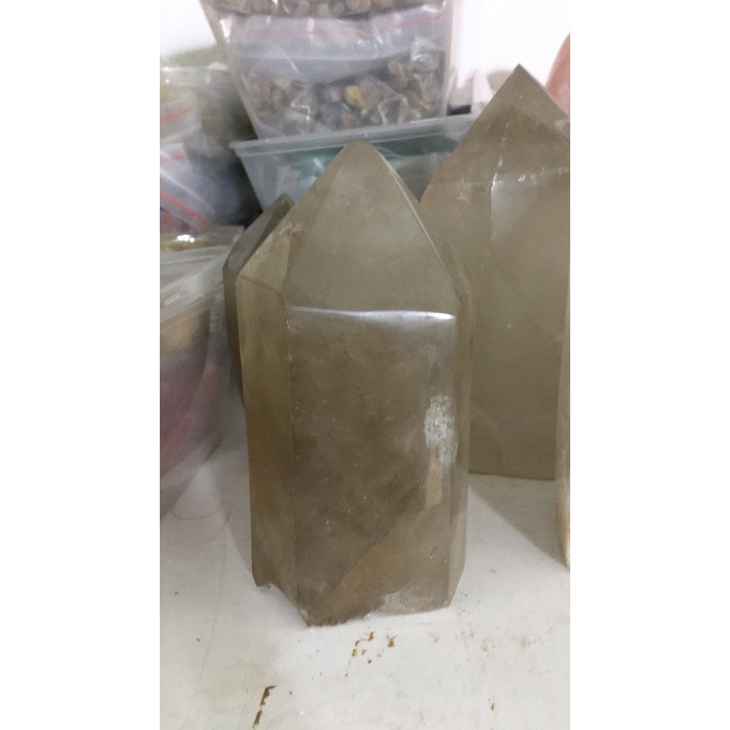 01 Trụ Đá ThạchAnh Màu Khói Smoky Quartz