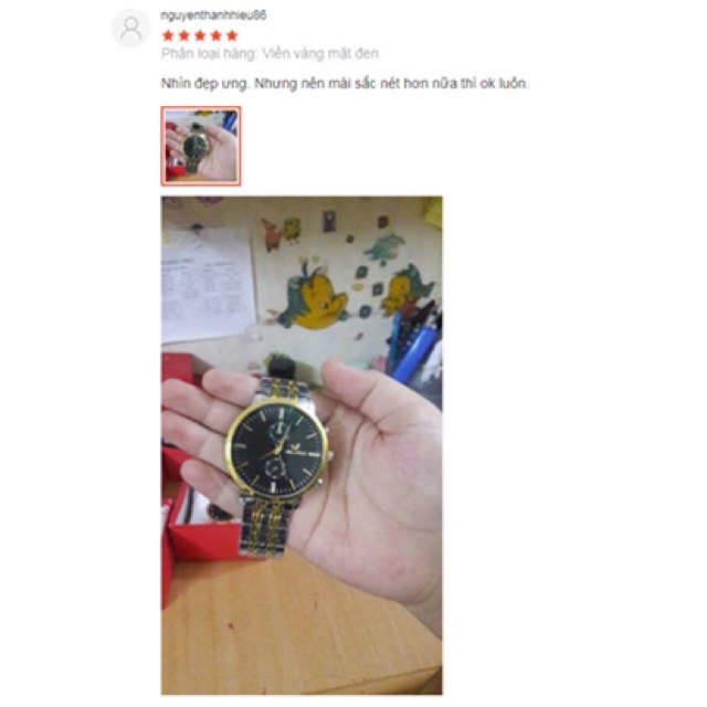 Đồng Hồ Dây Thép Nam Orlando Sang Trọng, Máy Nhật bảo hành 6th