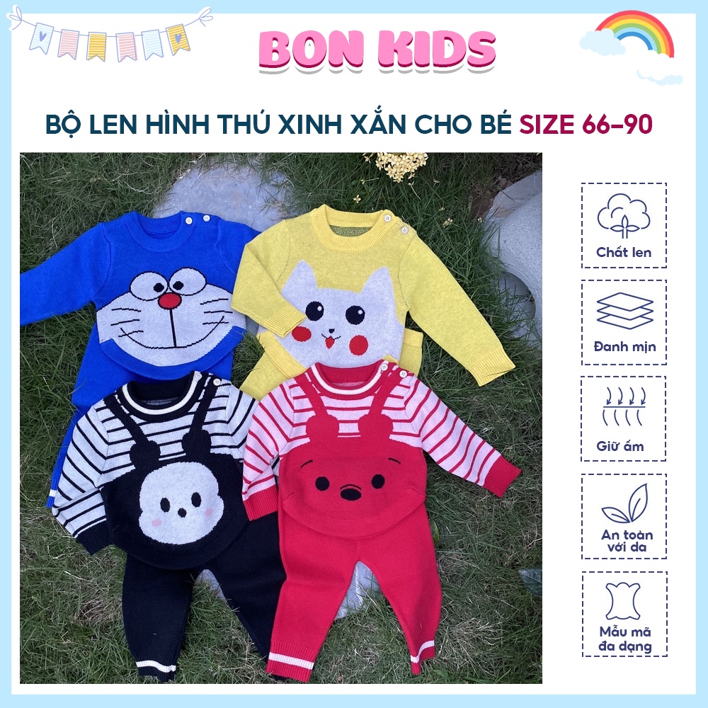 Bộ Len Hình Thú Xinh Xắn Cho Bé, Set Bộ Len Dễ Thương Cho Bé 0-2 tuổi