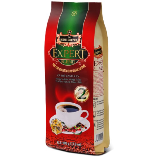 Cà Phê Rang Xay Expert Blend 2 King Coffee gói 500gr (bao bì bóng đá)