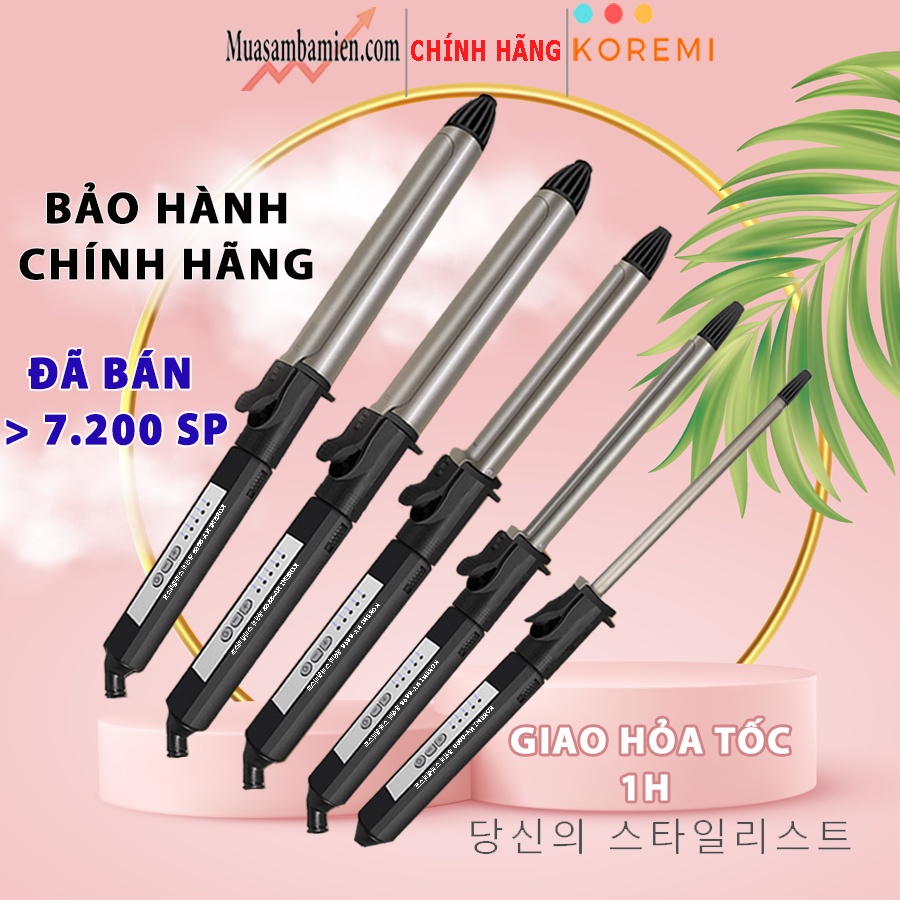 Máy uốn tóc xoăn lọn cao cấp Hàn Quốc KOREMI NA-886 Chỉnh nhiệt chuẩn salon tóc xoay trục 360 độ