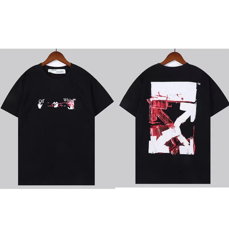 Áo Thun Off White Ngắn Tay Dáng Rộng Thời Trang Cá Tính Cho Nam Nữ