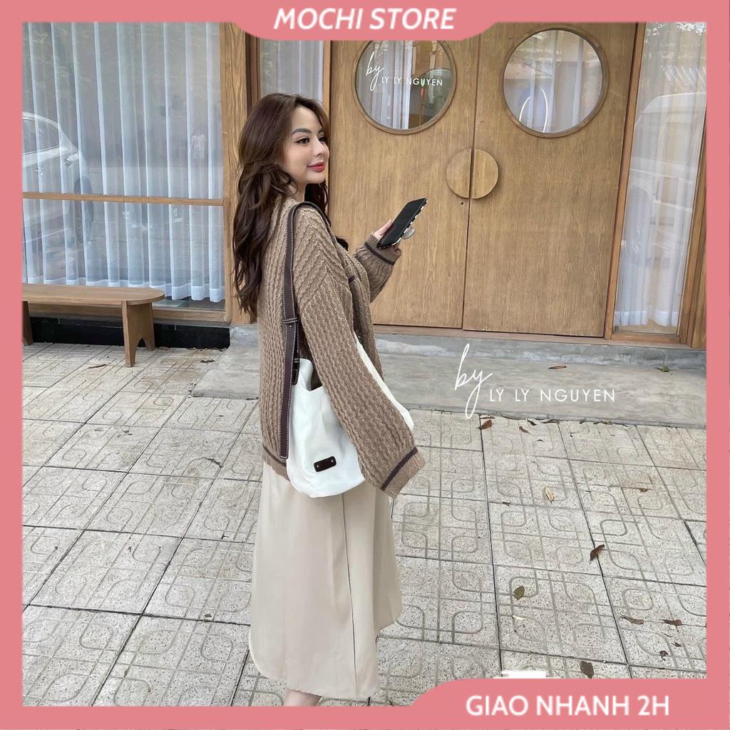 Áo Cardigan Dáng Dài , Áo Len Nữ Viền Sọc Phối Túi Chất Len Dày Dặn, Hàng Quảng Châu Cao Cấp Siêu Hot. | BigBuy360 - bigbuy360.vn