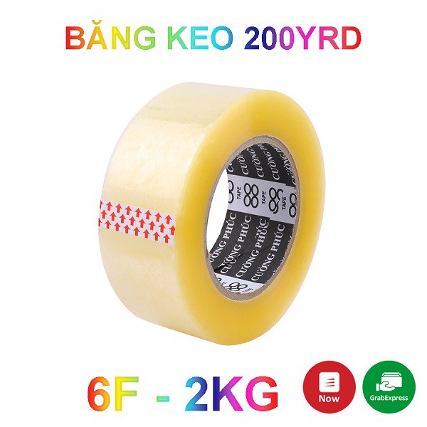 Băng keo đóng hàng, băng keo 100 yard - 1,2kg/lốc 6 cuộn - Hàng chất lượng cao, siêu da, siêu dính