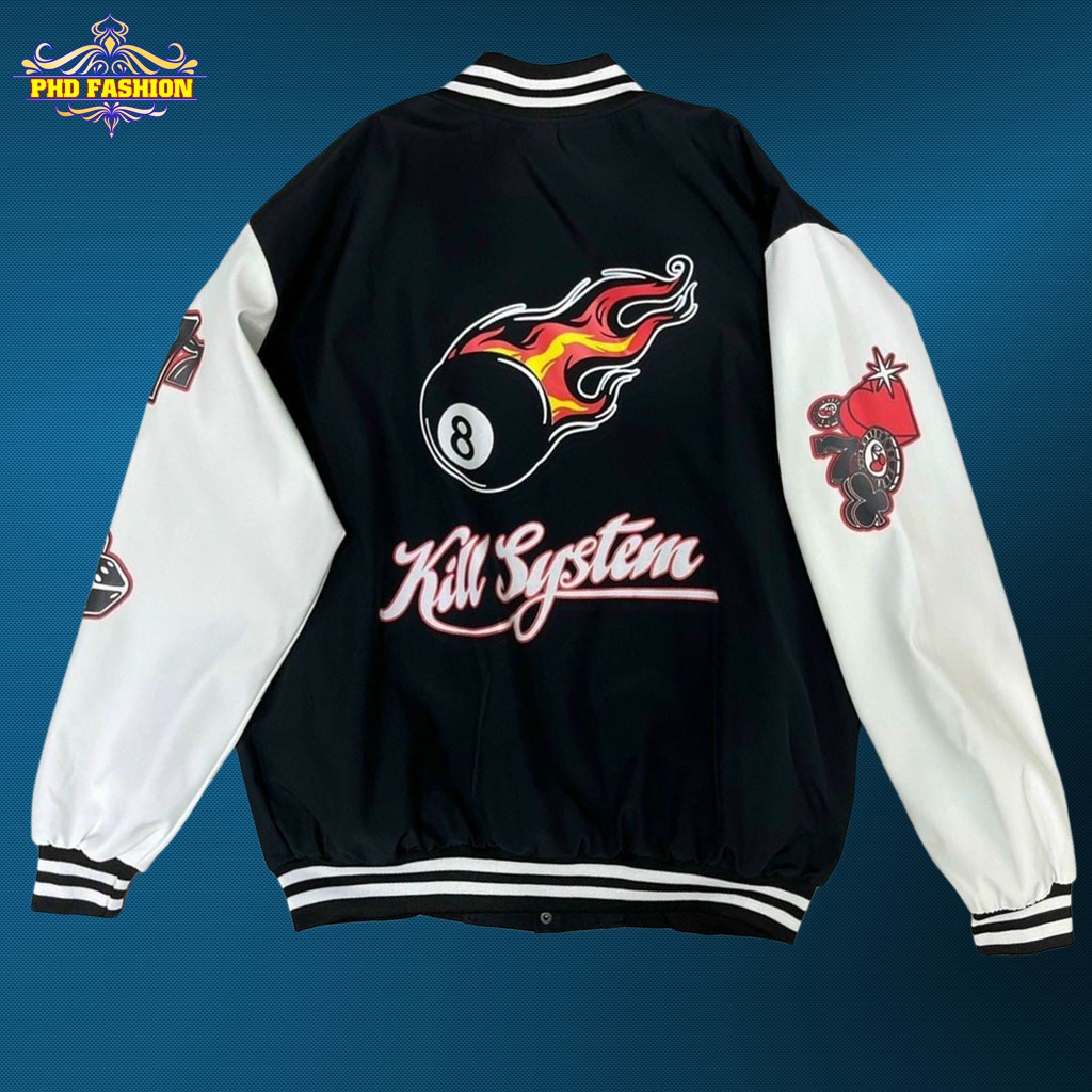 Áo bomber unisex vải dù 2 lớp cao cấp chống thấm giữ ấm chất vải mịn không xù (màu đen,trắng) cam kết video kèm ảnh thật | BigBuy360 - bigbuy360.vn