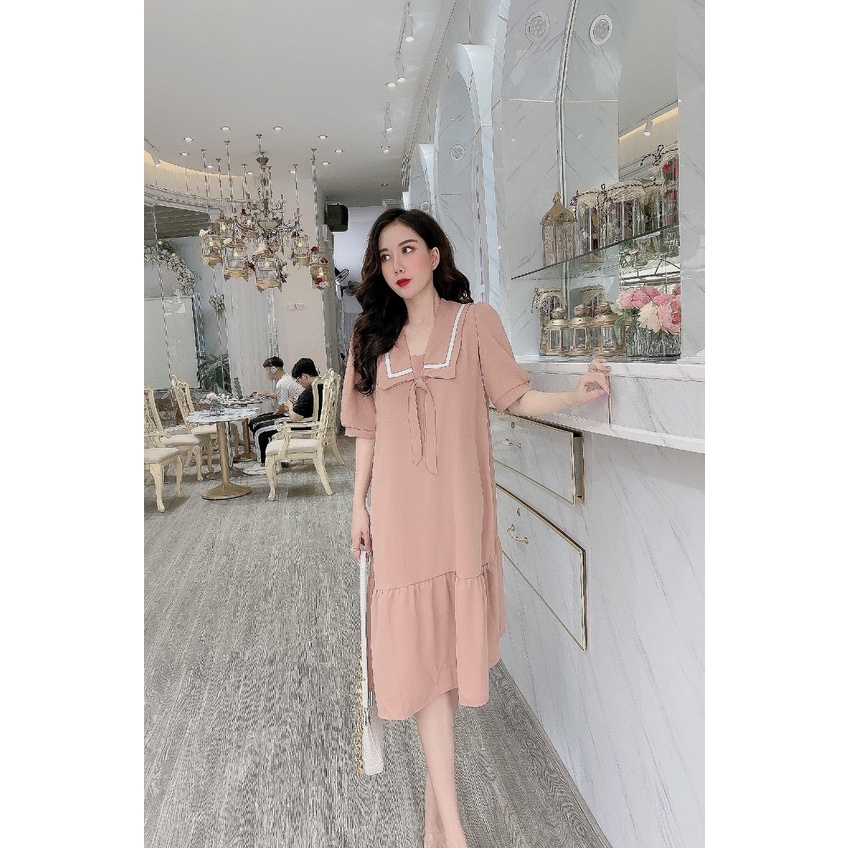 Đầm bầu ngắn tay M306 chất cát hàn thời trang thiết kế Mom and Baby