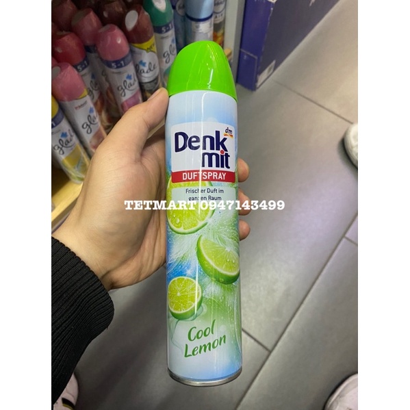 Xịt thơm phòng Denkmit, nhập khẩu Đức, 300ml, mùi hương hoa, không độc hại (Pure sensation, dreamy blossom, cool lemon)