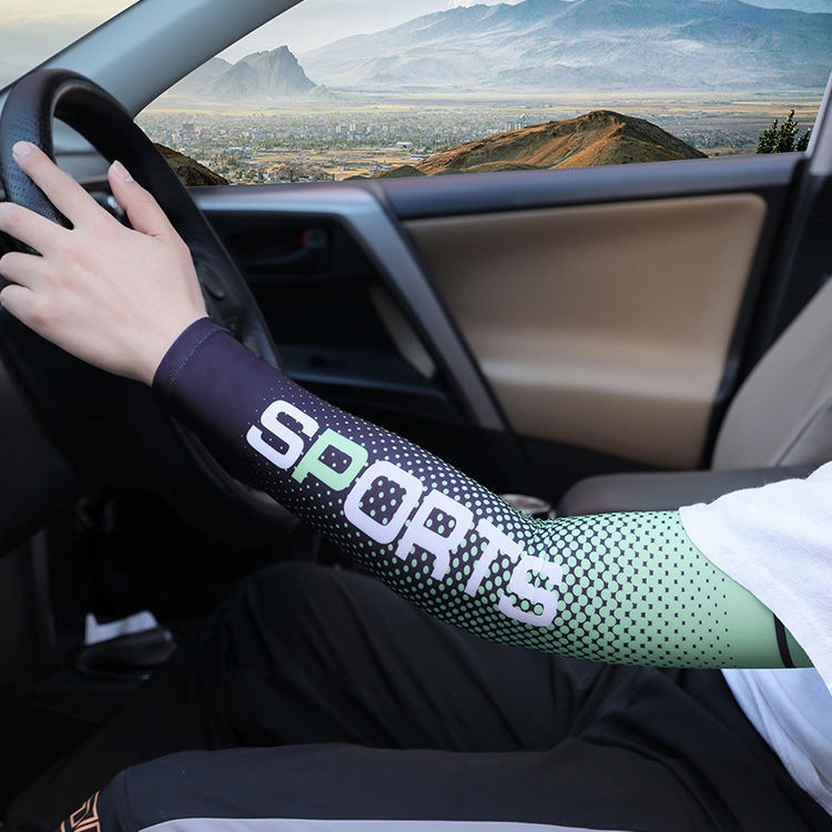 1 Đôi Găng Tay Dài Bằng Lụa Lạnh Chống Nắng Tia UV Đi Xe Đạp Ngoài Trời Cho Nam Nữ Ốp