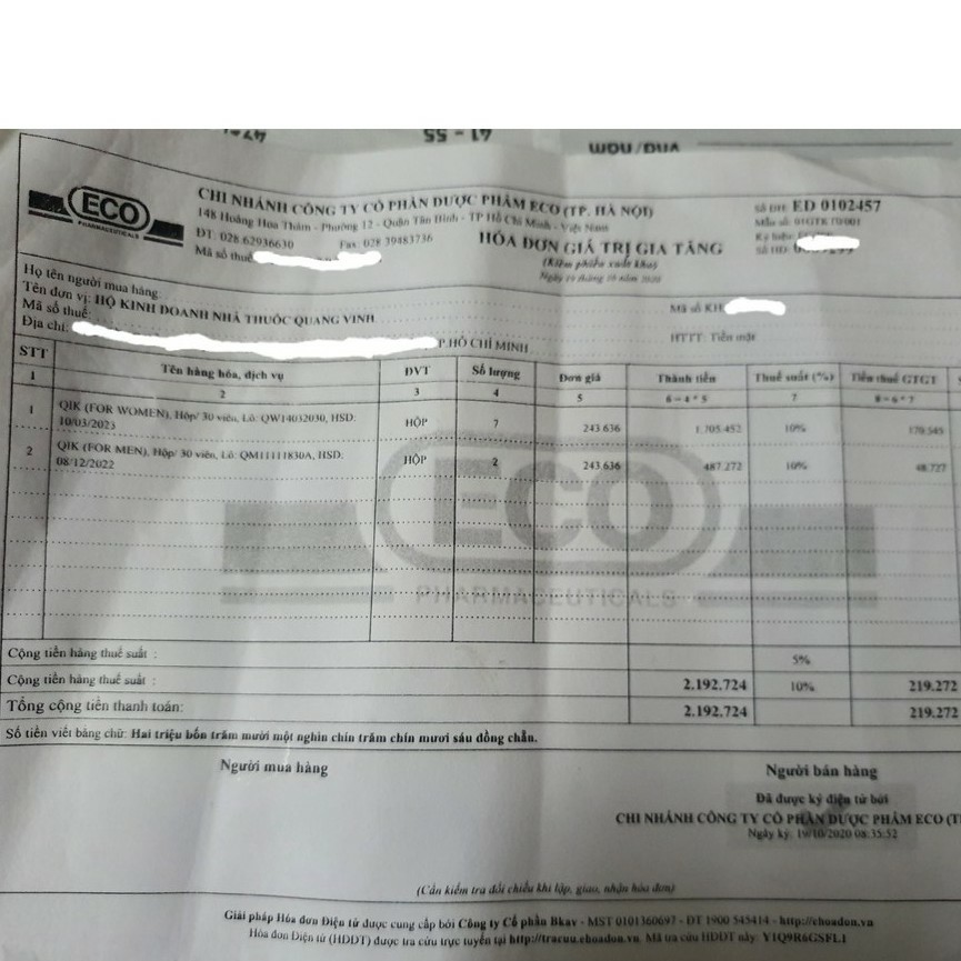 ✅VIÊN UỐNG QIK HAIR FOR MEN VÀ FOR WOMEN. mua 4 chai tích điểm tặng 1 chai 15v