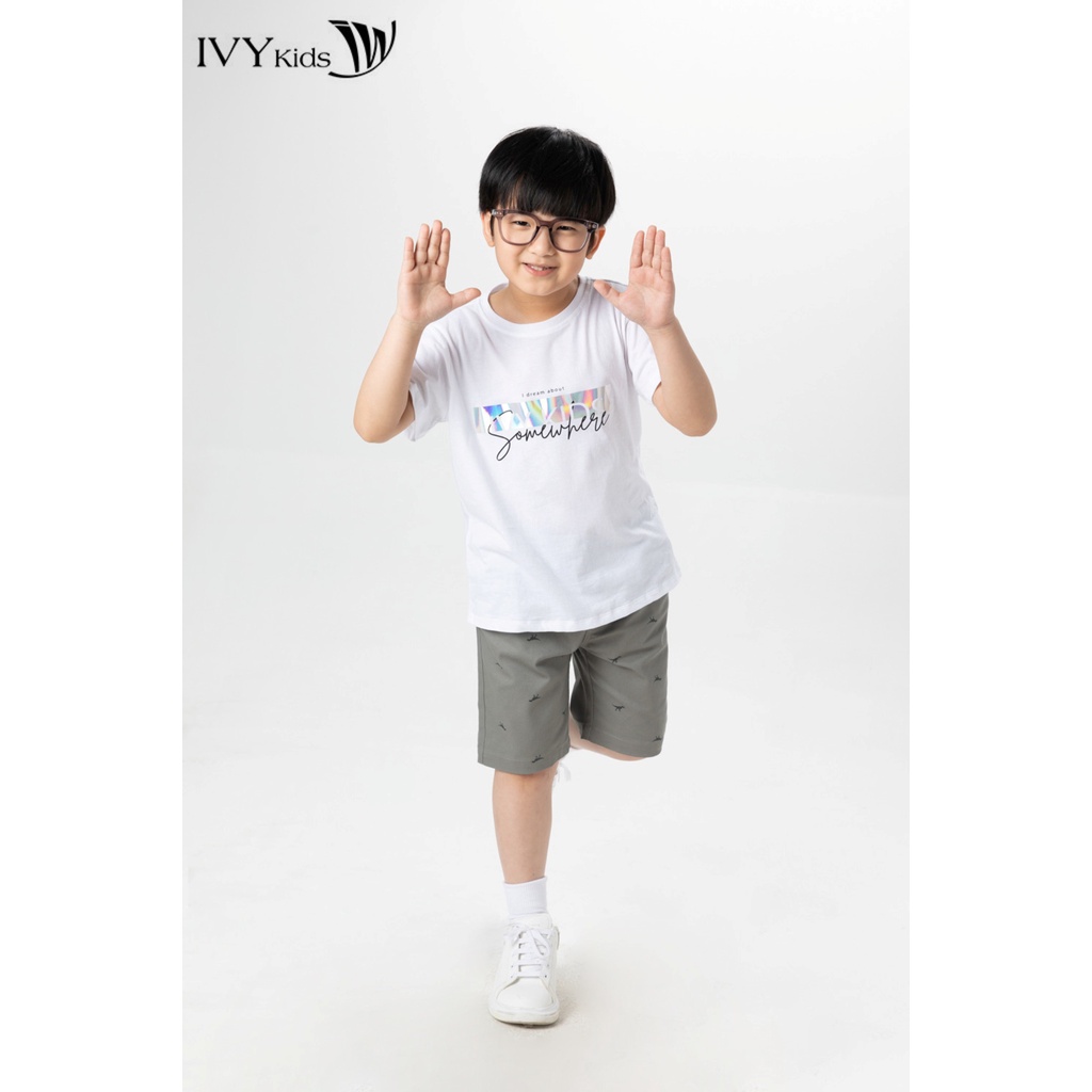 Quần Khaki bé trai khủng long nhí IVY moda MS 20K1457