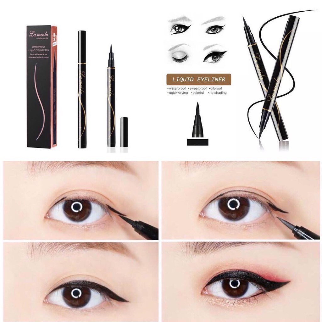 Bút kẻ mắt dạ LAMEILA chống nước lâu trôi Waterproof Liquid Eyeliner Pen Mỹ Phẩm Hana Hàng Nội Trung