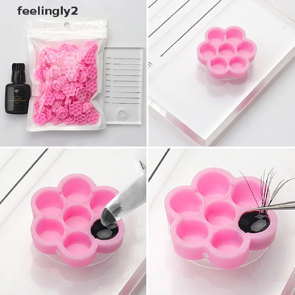 [Hàng mới về] Set 100 cố đựng keo nối mi giả chất lượng cao tiện dụng