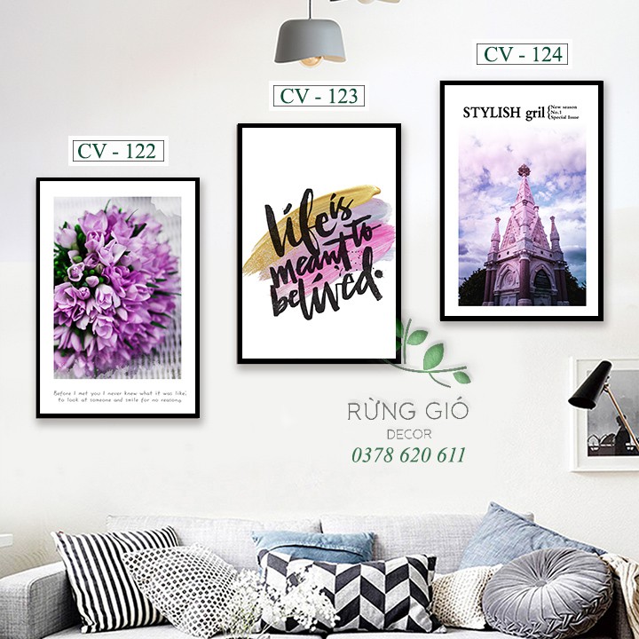 Khung tranh canvas hình hoa hiện đại cỡ 30x45 ( tranh kèm khung y hình ), Giá bán 1 tranh | BigBuy360 - bigbuy360.vn