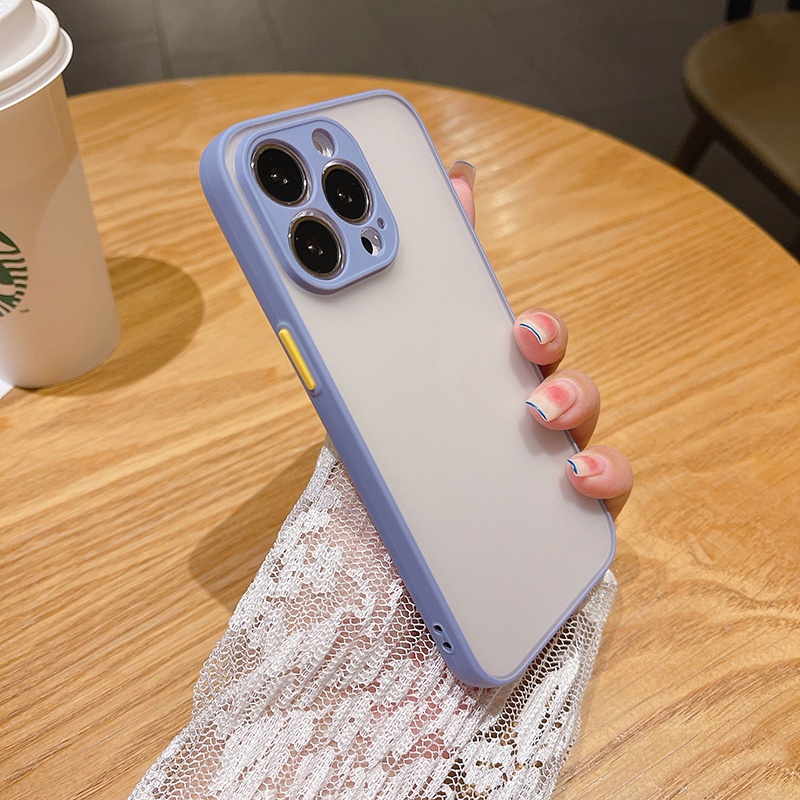 Ốp Điện Thoại Cứng Nhám Trong Suốt Chống Sốc Cho iPhone 14 13 12 11 Pro Max Mini X XS XR 8 7 6 6s Plus + SE 2020