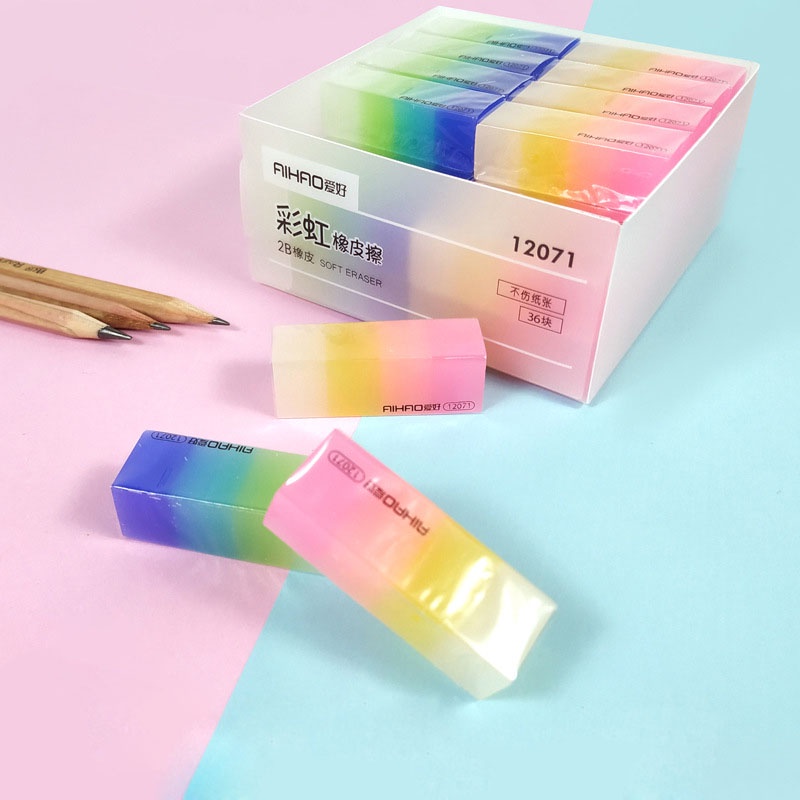 Gôm tẩy 2B màu sắc cầu vồng Gradient sáng tạo cho bé