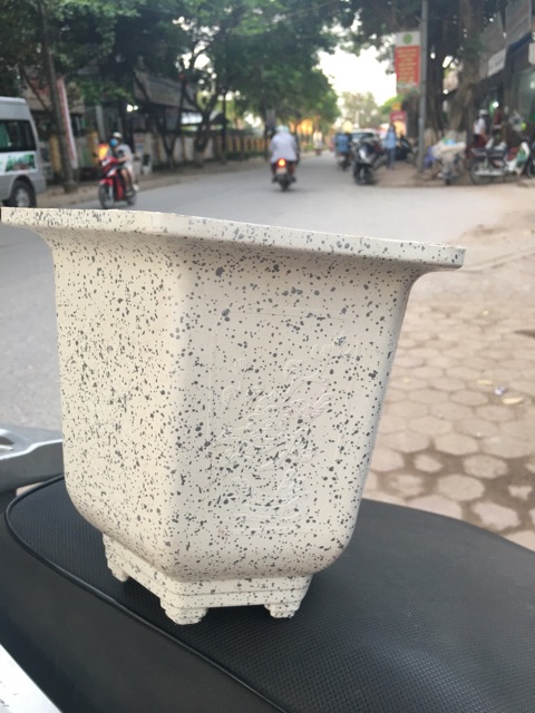 CHẬU LỤC GIÁC VÂN ĐÁ 23x20cm