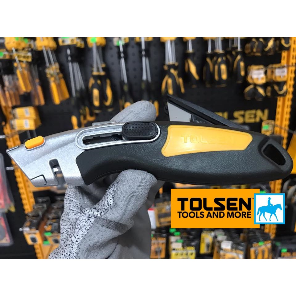 Dao Rọc Giấy Kèm 3 Lưỡi Thép SK2 Utility Knife TOLSEN 30019