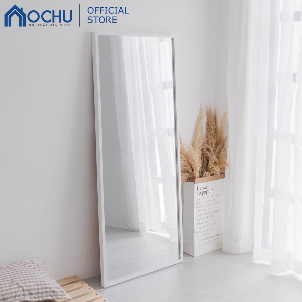 [Mã LIFE1505 giảm 8% đơn 300K] Gương Đứng Soi Toàn Thân Khung Gỗ OCHU - Mirror L - White