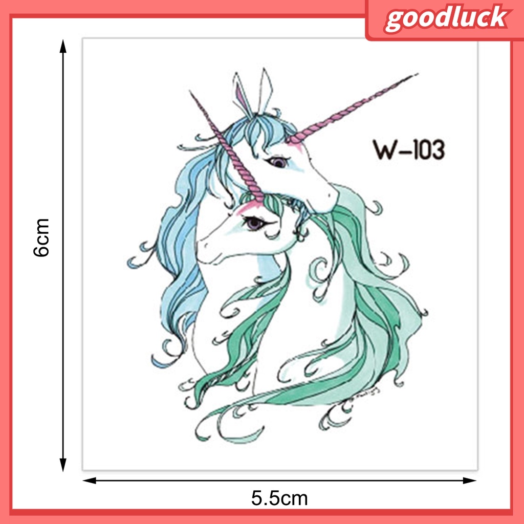 Hình Xăm Dán Tạm Thời Hình Ngựa Dễ Thương Thân Thiện Với Da Cho Bé Gái