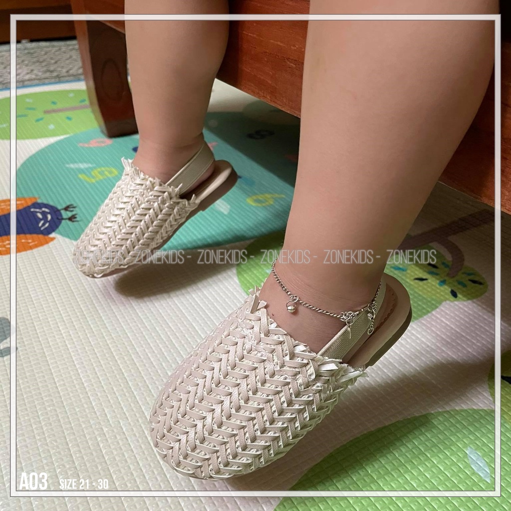 Dép cói phối quai chun cho bé gái Zonekids - A03