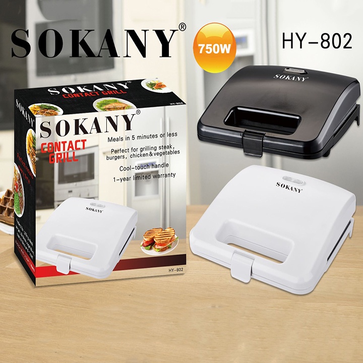 Máy kẹp bánh mỳ, Nướng bánh Hotdog Sandwich công suất 750W, làm nóng nhanh, thiết kế nhỏ gọn