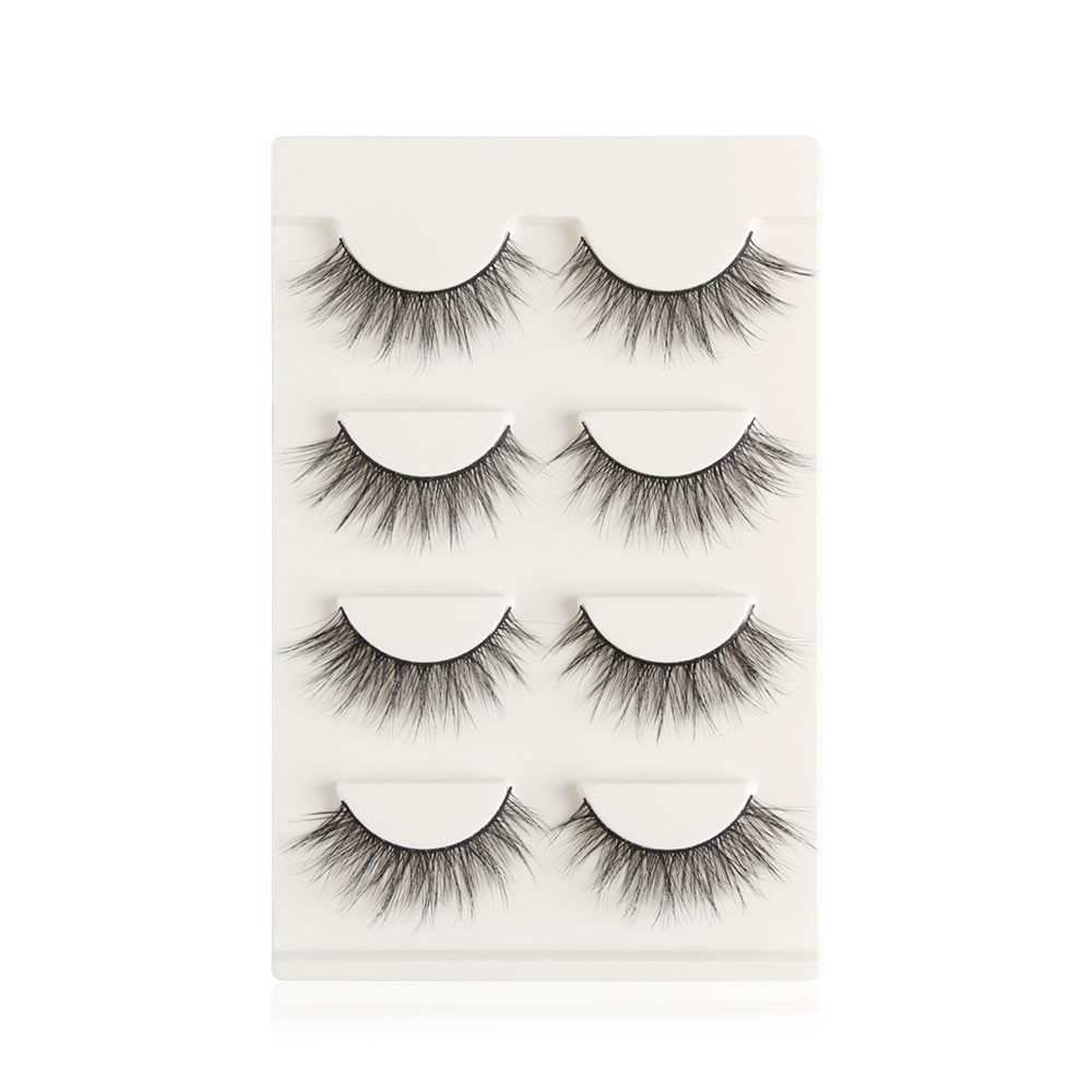 MAGEFY Bộ 4 Cặp 3D Lông Mi Giả /3D 4PCS  Fashion Eyelashessiêu phẩm cho đôi mắt long lanh có thể tái sử dụng lông mi mềm sợi tơi, có độ cong sẵn