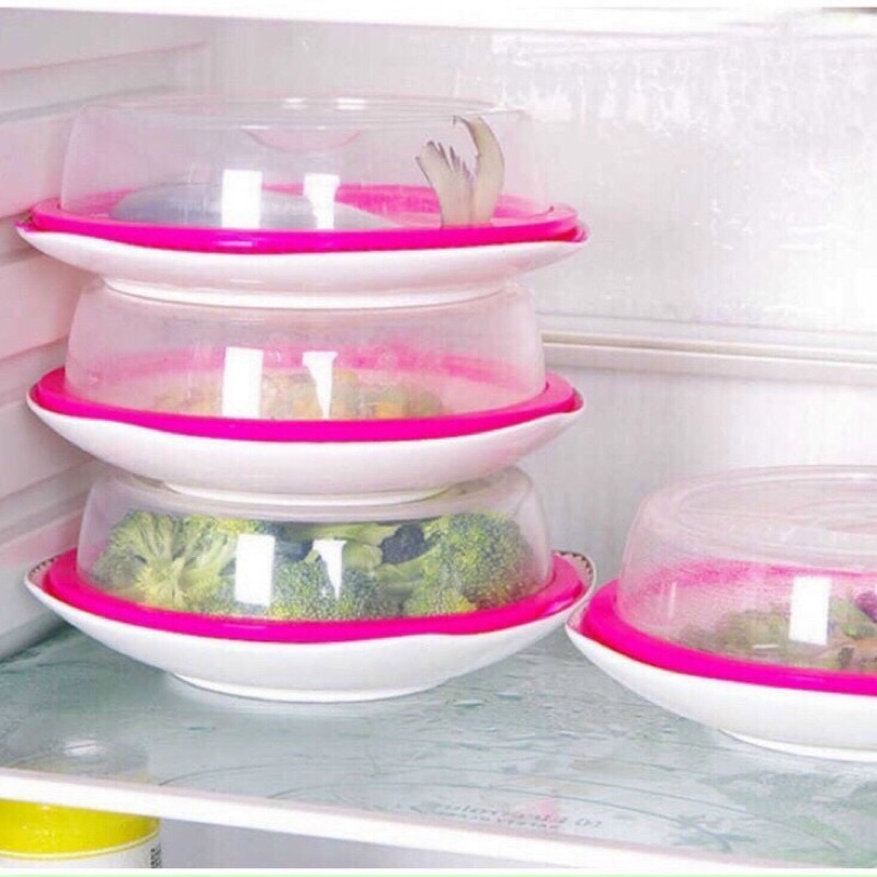 combo 3 nắp nhựa đậy thực phẩm chịu nhiệt siêu hít có thể sử dụng cho lò vi sóng