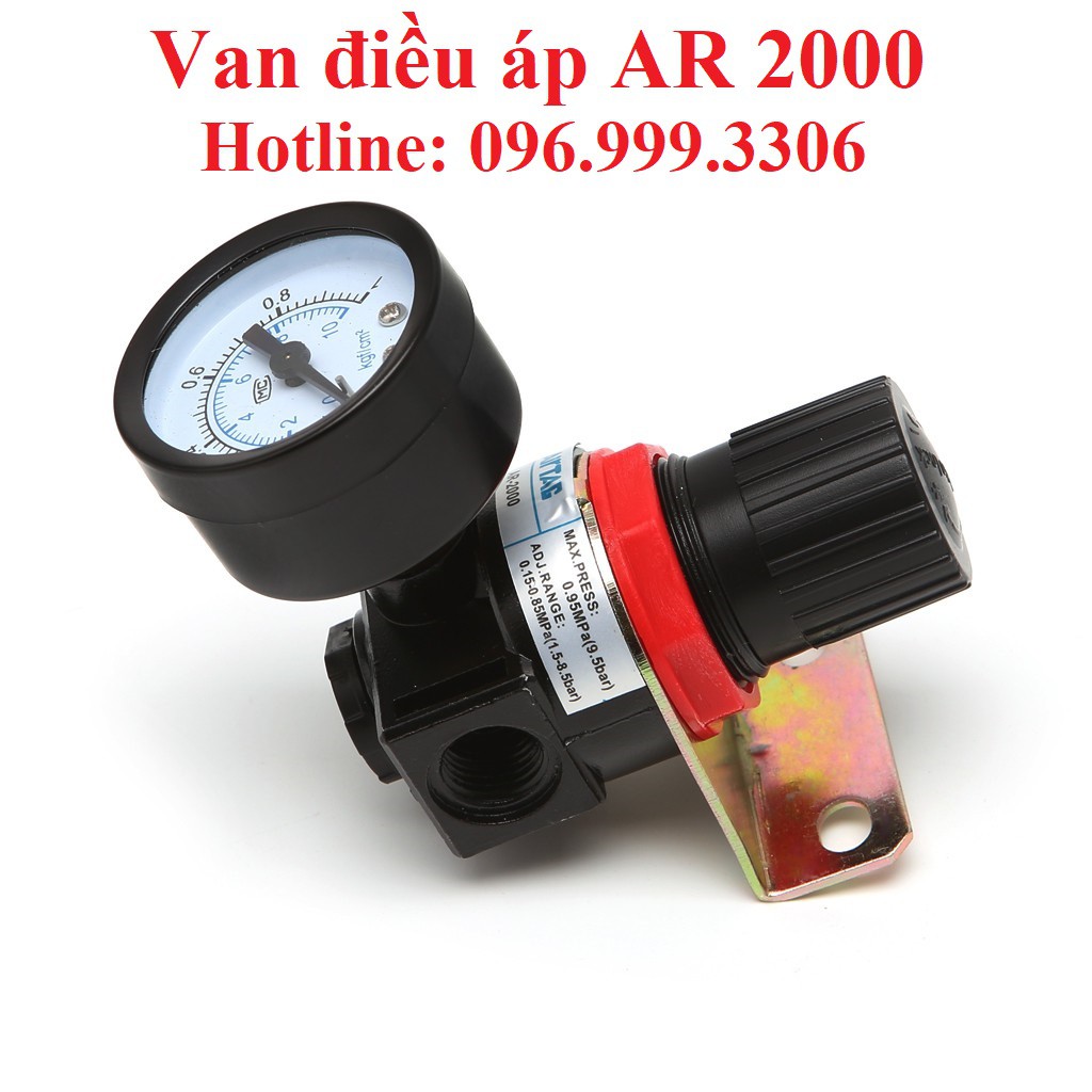 Bộ van điều chỉnh áp suất AR2000 ren 13mm có kèm đồng hồ giá sỉ