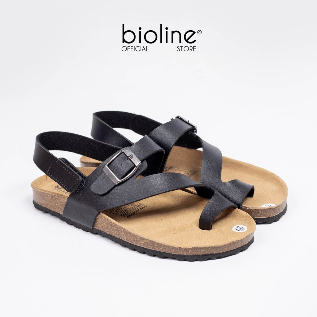 PU20-Dép sandal đế trấu BIRKEN xỏ ngón Unisex, xăng đan học sinh đi học chính hãng BIOLINE