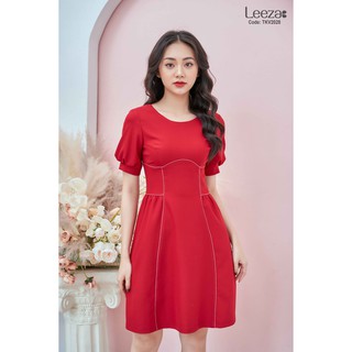 Váy xòe cổ tròn bèo eo tkv2028 - leeza