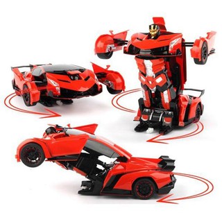 Ô tô biến hình siêu nhân Robot Transformers 1.12R/C (Đỏ)  SALL IN ONE