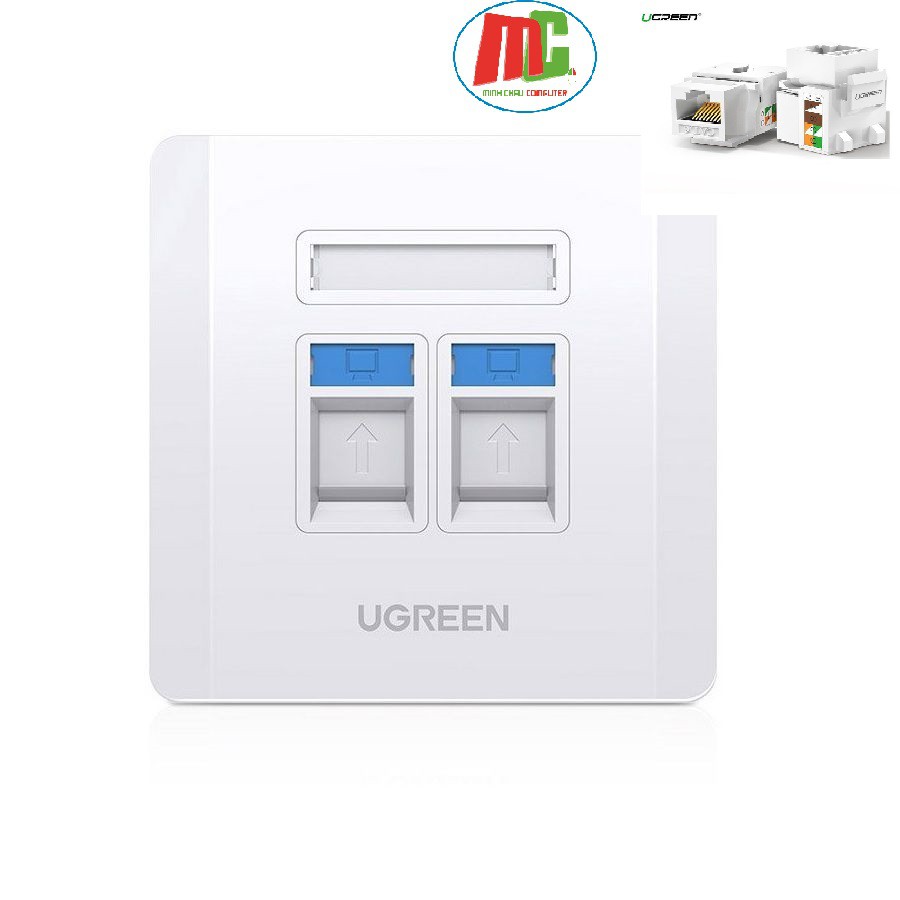 Mặt Nạ Âm Tường RJ45 Ugreen 80182 + Nhân mạng Ugreen 80178 - Hàng Chính Hãng