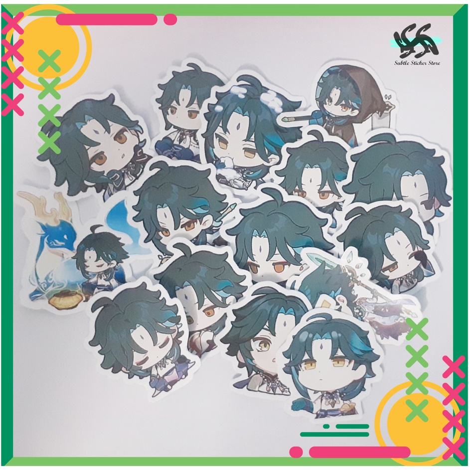 - Set 10/15/30 Sticker Xiao game Genshin Impact  dán trang trí siêu đẹp