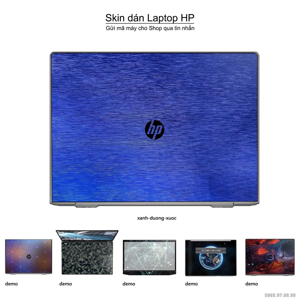 Skin dán Laptop HP màu xanh dương xước (inbox mã máy cho Shop)