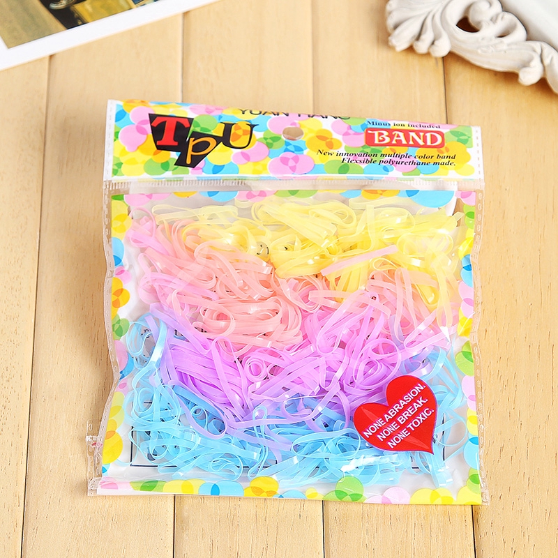 Set 230/300 Dây Chun Buộc Tóc Đơn Giản Xinh Xắn Cho Bé Gái